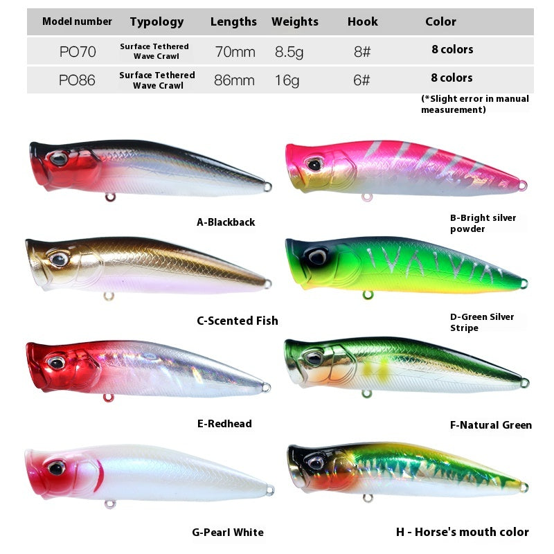 Far-cast wave chopping water system Luya bait, big water flower wave climbing 8.5g16g floating magnetic bait, bass bait
