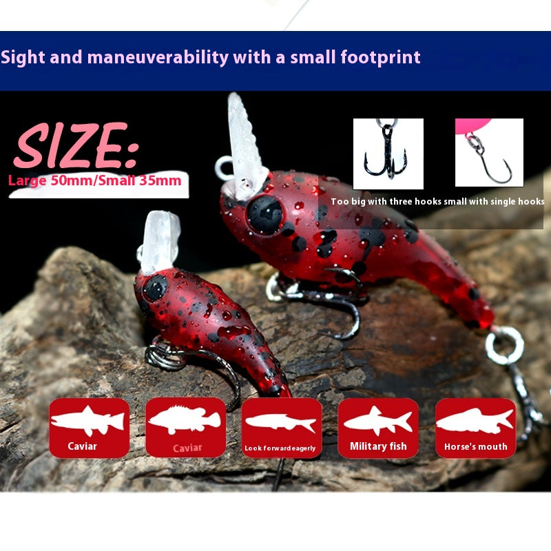 Micromatter Milino submerged water full swimming layer Luya bait anti-tongue 35mm2.3g single hook stream bait mini bait