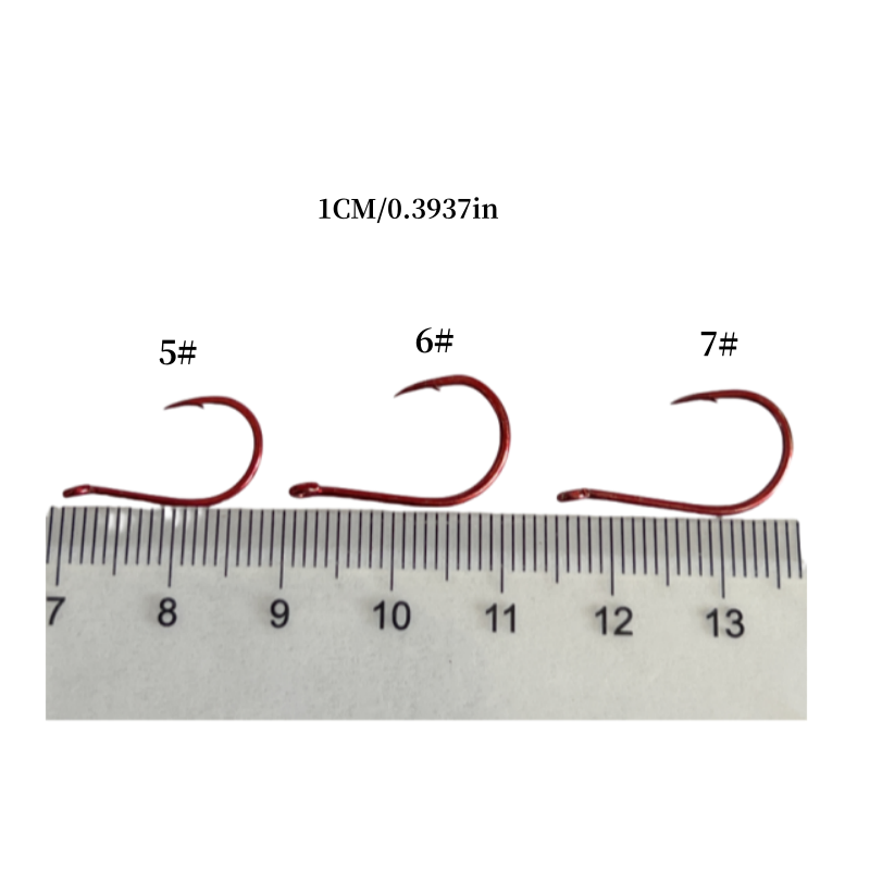 Red Carp Fishing Hook – High-Visibility Strong Freshwater Hook