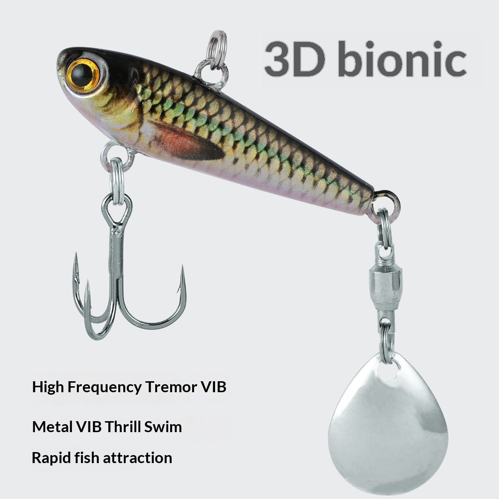 1Pcs Spinner Tail VIB Lure 3D Scale Bionic Metal Vibration Bait Long Casting Saltwater Freshwater Fishing Bait