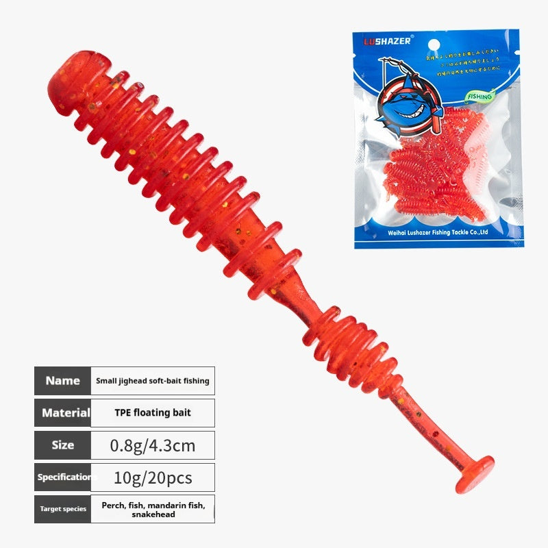 20Pcs Micro Rock Fishing Multi-Segment Needle Tail Soft Lures, Bite-Resistant TPE Soft Baits