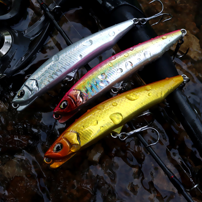 Far throw, heavy tooth water pencil full swimming layer Luya bait 90mm15g fake bait bait, perch mouth hard bait