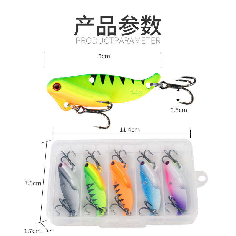 5Pcs Metal VIB Lures Long Casting Spoon Baits for Bass Trout Pike