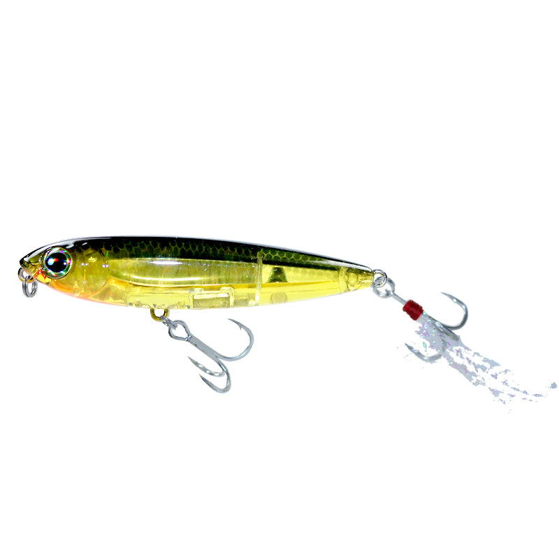 Far-cast water surface system word dog luya bait floating pencil 12g inner laser bait cocked mouth perch, sea fishing hard bait