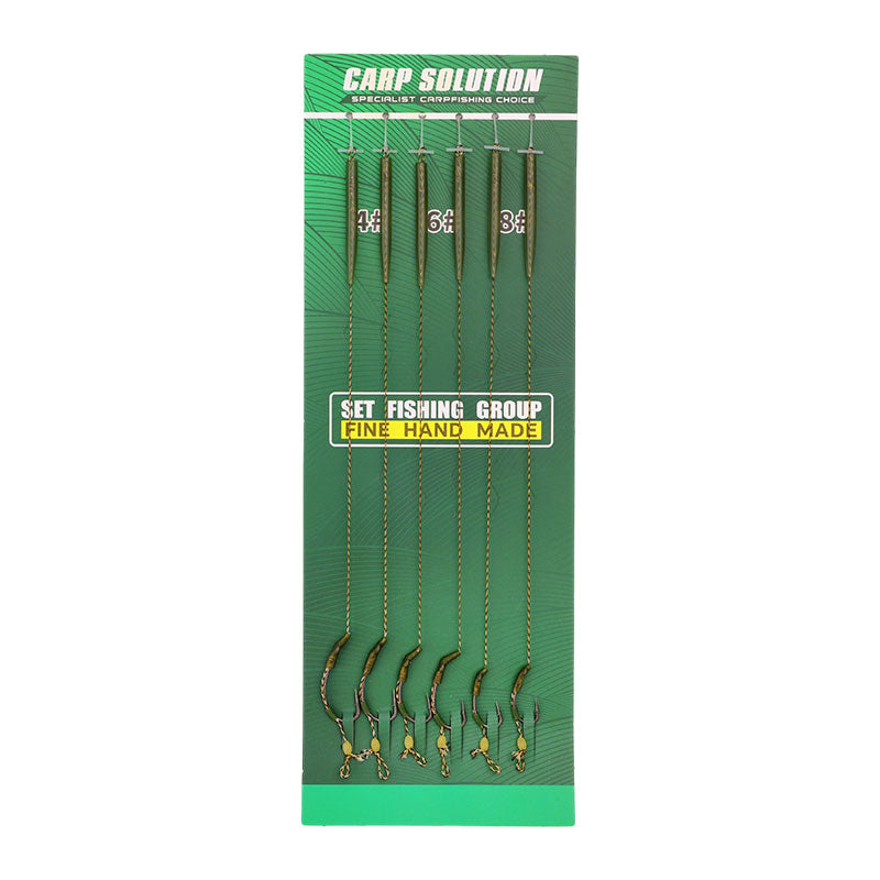 6-Piece Combination Set Carp Fishing Line Combination with Hooks and Accessories 4 #X2PCS 6 #X2PCS 8 #X2PCS
