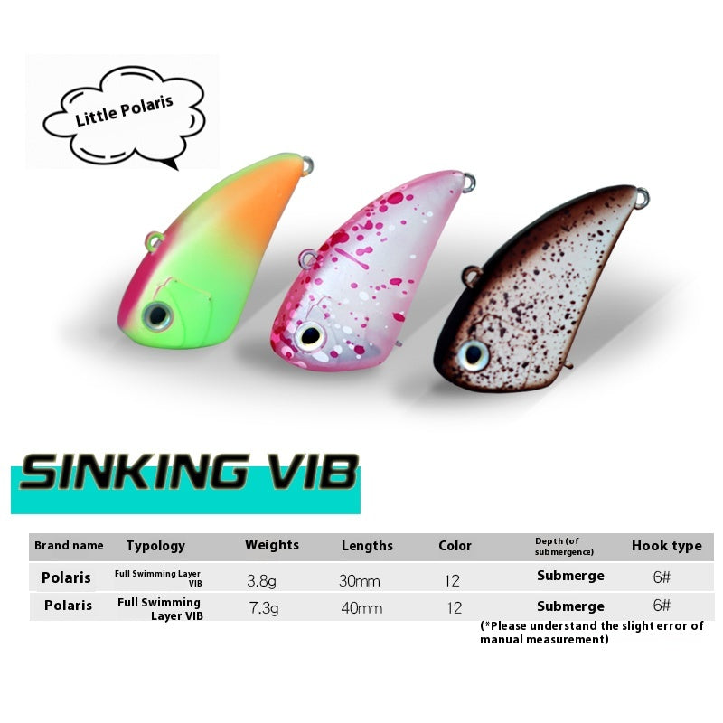 Full swimming layer micro-bait VIB bait Luya bait 3g7g single hook stream bait, bait white striped trout tilapia hard bait