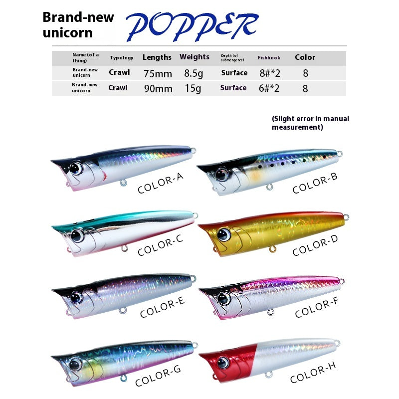 The water surface system is large water flower spray water wave climbing sea fishing Luya bait 8.5g15g