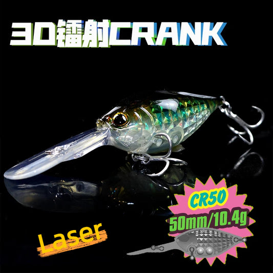 Hot Sale Japanese Style Long Cast Deep Diving Long Lip Fat Crankbait 50mm 10g Floating Fishing Lure for Bass Mandarin Fish Top Sell