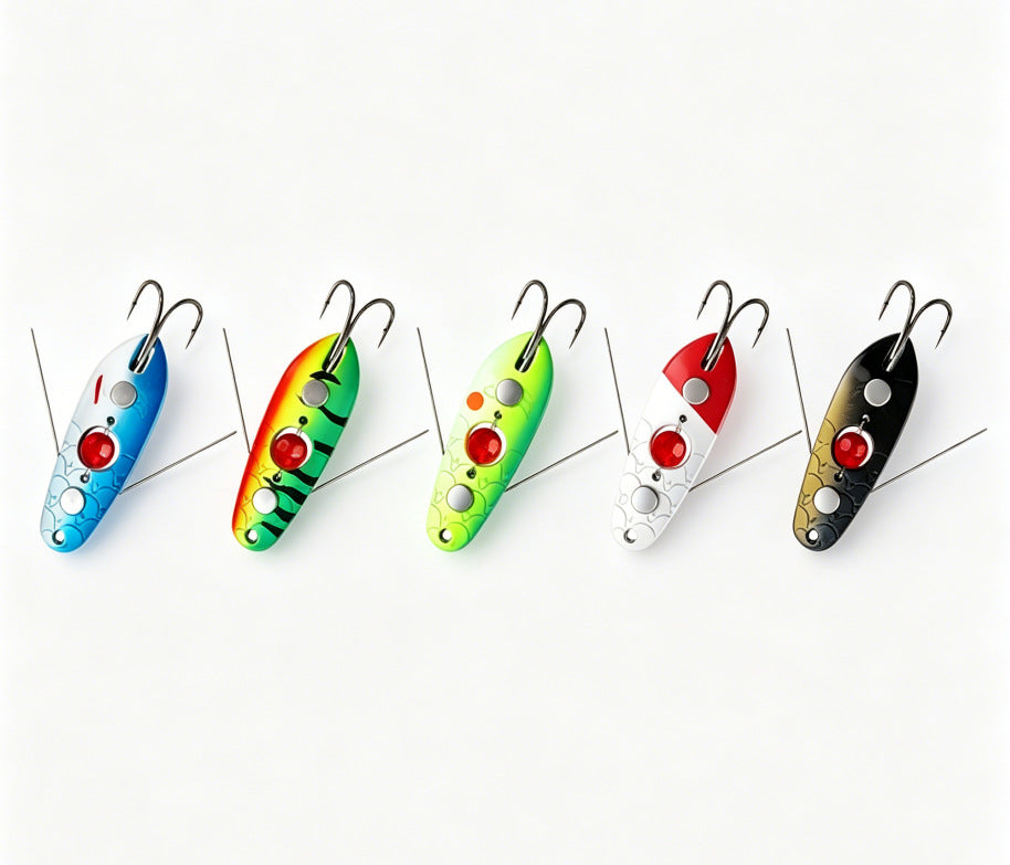 5pcs Metal Spinner Spoon Lure Set - Fishing Lures for Bass, Pike & Asp