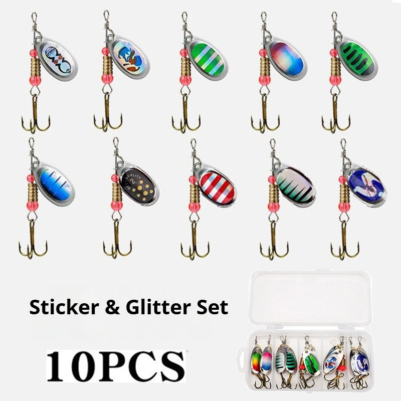 11Pcs Spinner Lure Kit, Rotating Blade Spinnerbait Set with Composite Flash Blades for Freshwater Fishing
