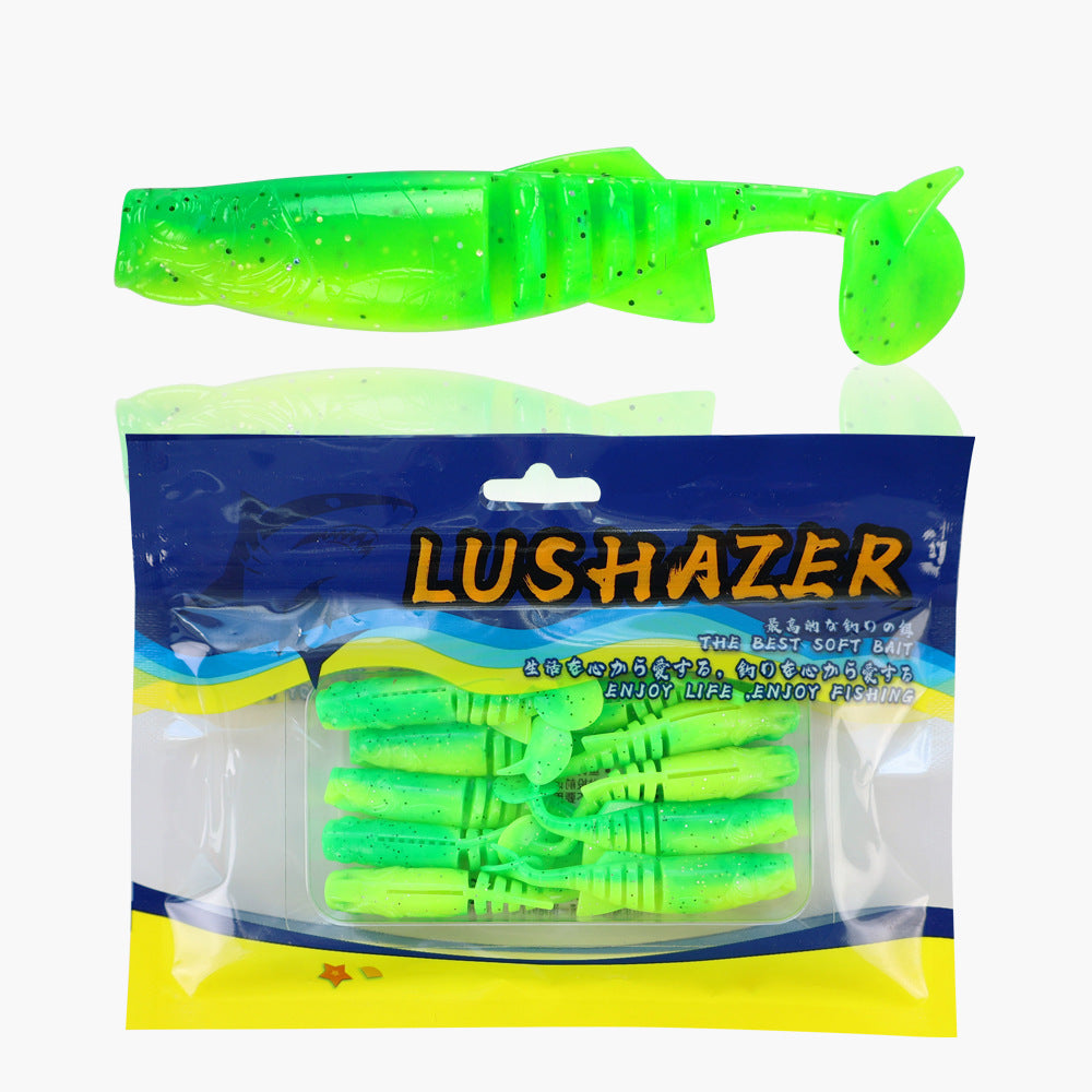 Scent Infused Multi-Segment T-Tail Soft Worm Lures, Fit Jig Head & Offset Hook for Black Pit Fishing