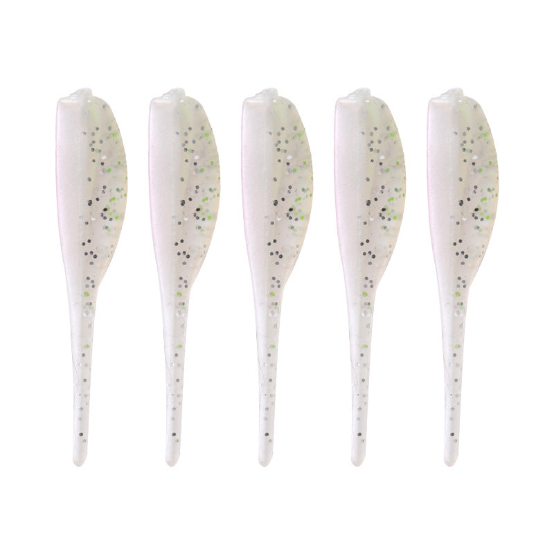 20Pcs Two-Tone Tadpole Needle Tail Soft Lures, Rock Fishing Bait Combo with Hooks for Bass & Topmouth Culter