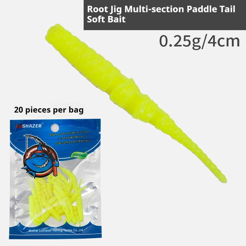 20pcs 4cm Floating Multi-Jointed Pin-Tail Micro Soft Lure - Scented Finesse Bait for Bass & Perch