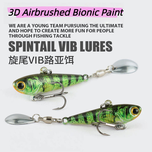 1Pcs Spinner Tail VIB Lure 3D Scale Bionic Metal Vibration Bait Long Casting Saltwater Freshwater Fishing Bait