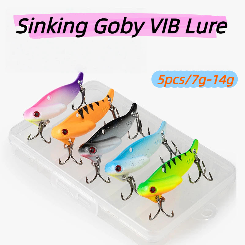 5Pcs Metal VIB Lures Long Casting Spoon Baits for Bass Trout Pike
