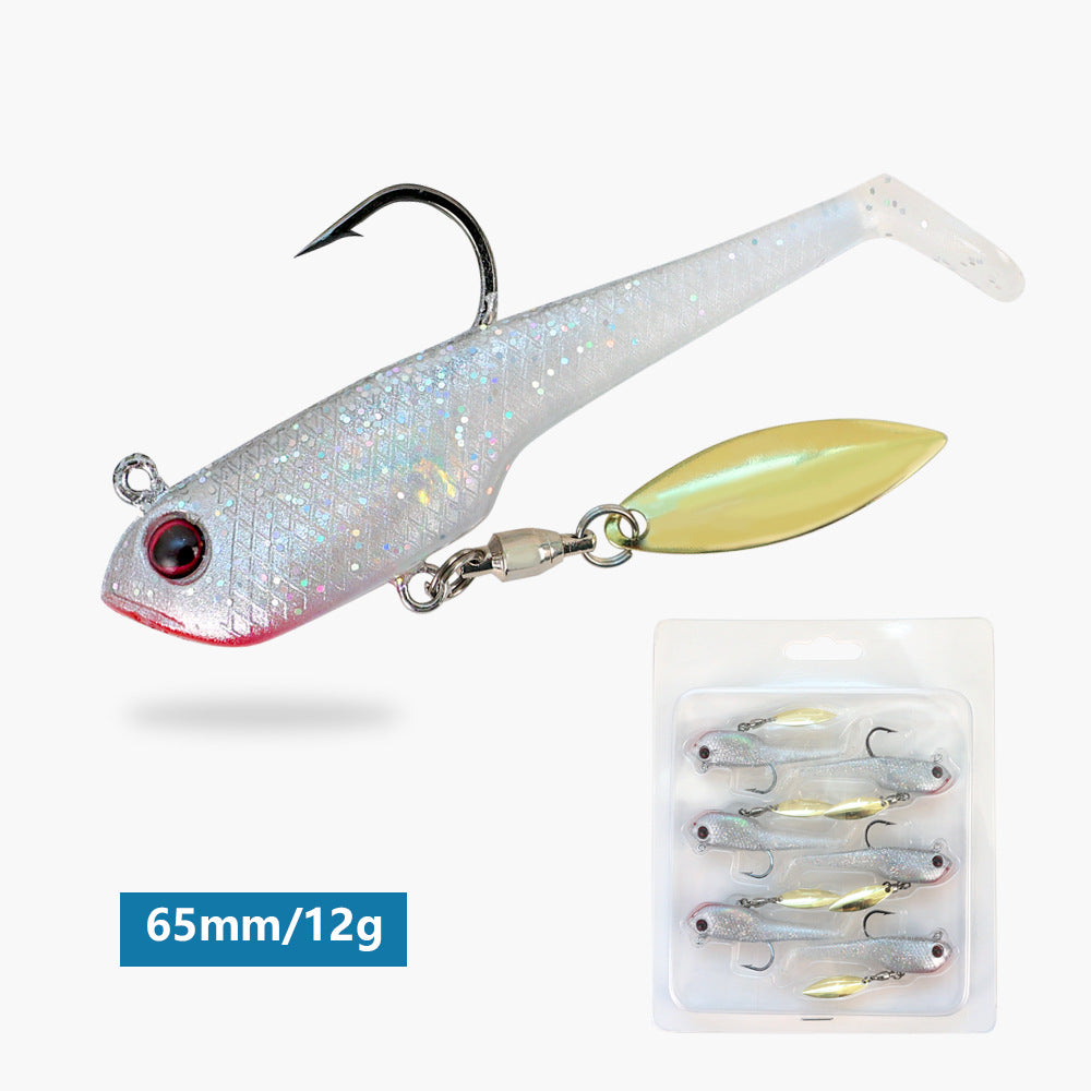 6Pcs Weighted Bionic Fish Soft Lures, Pre-Loaded Swimbait for Saltwater & Freshwater, Topmouth Culter & Bass Fishing