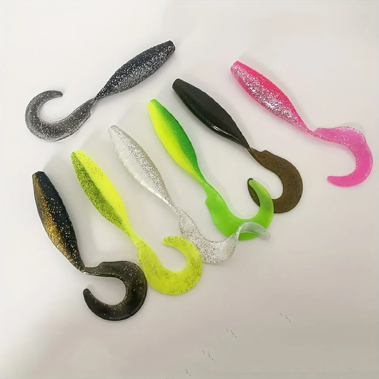 5PCS 16cm T-Tail Shad Soft Bait Silicone Worm Swimbait Artificial Lure for Bass And Pike Effective for Saltwater & Freshwater Fi