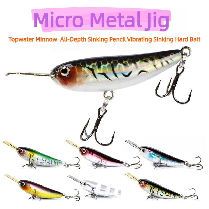 Hot Sale Long Cast Micro Pencil Lure 40mm 5g Mini Vertical Plate Hard Bait Full Water Layer Fishing Lure for Topmouth Culter & Silver Carp