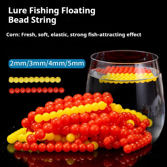 Floating Sweet Corn Scent Soft Bead Lures, Strung Ball Fishing Beads for Trout & Silver Carp