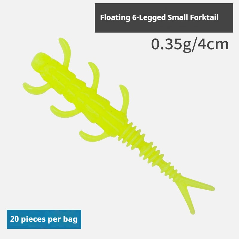 20pcs Micro Scented Fork-Tail Finesse Soft Lure - Lifelike Bait for Bass, Perch & Wild Fishing