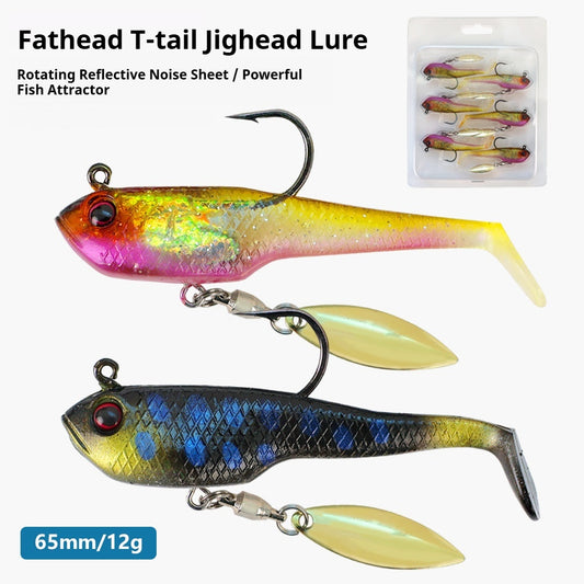 6Pcs Weighted Bionic Fish Soft Lures, Pre-Loaded Swimbait for Saltwater & Freshwater, Topmouth Culter & Bass Fishing