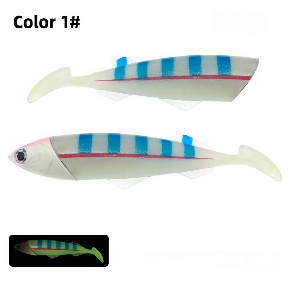1Set Glow Head Slow-Sink Soft Lure 415g/516g | Extra-Heavy Duty Boat Fishing Lure for Tuna & Shark | Deep Sea Jigging