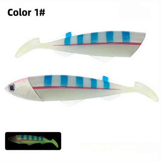 1Set Glow Head Slow-Sink Soft Lure 415g/516g | Extra-Heavy Duty Boat Fishing Lure for Tuna & Shark | Deep Sea Jigging