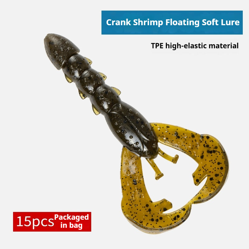 15pcs Shrimp-Shaped Soft Lure Set - Lifelike Finesse Bait for Bass, Perch & Wild Fishing