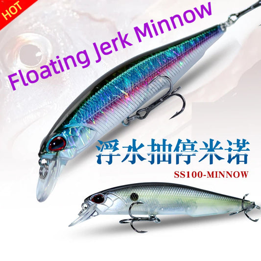 100mm Shallow Floating Minnow Lure 13.7g Bass Bait