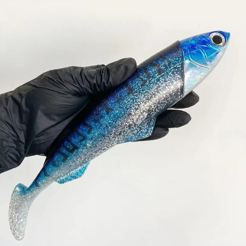 1Set Glow Head Slow-Sink Soft Lure 415g/516g | Extra-Heavy Duty Boat Fishing Lure for Tuna & Shark | Deep Sea Jigging