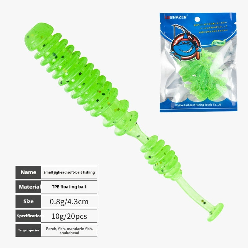 20Pcs Micro Rock Fishing Multi-Segment Needle Tail Soft Lures, Bite-Resistant TPE Soft Baits