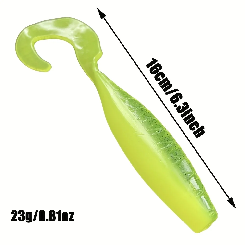 5PCS 16cm T-Tail Shad Soft Bait Silicone Worm Swimbait Artificial Lure for Bass And Pike Effective for Saltwater & Freshwater Fi