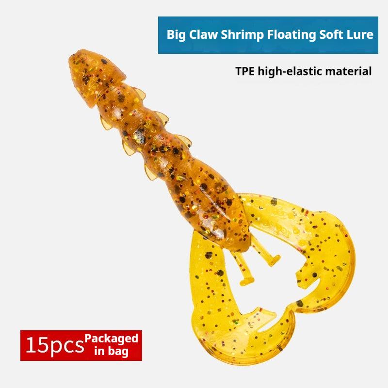 15pcs Shrimp-Shaped Soft Lure Set - Lifelike Finesse Bait for Bass, Perch & Wild Fishing