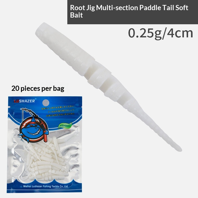 20pcs 4cm Floating Multi-Jointed Pin-Tail Micro Soft Lure - Scented Finesse Bait for Bass & Perch