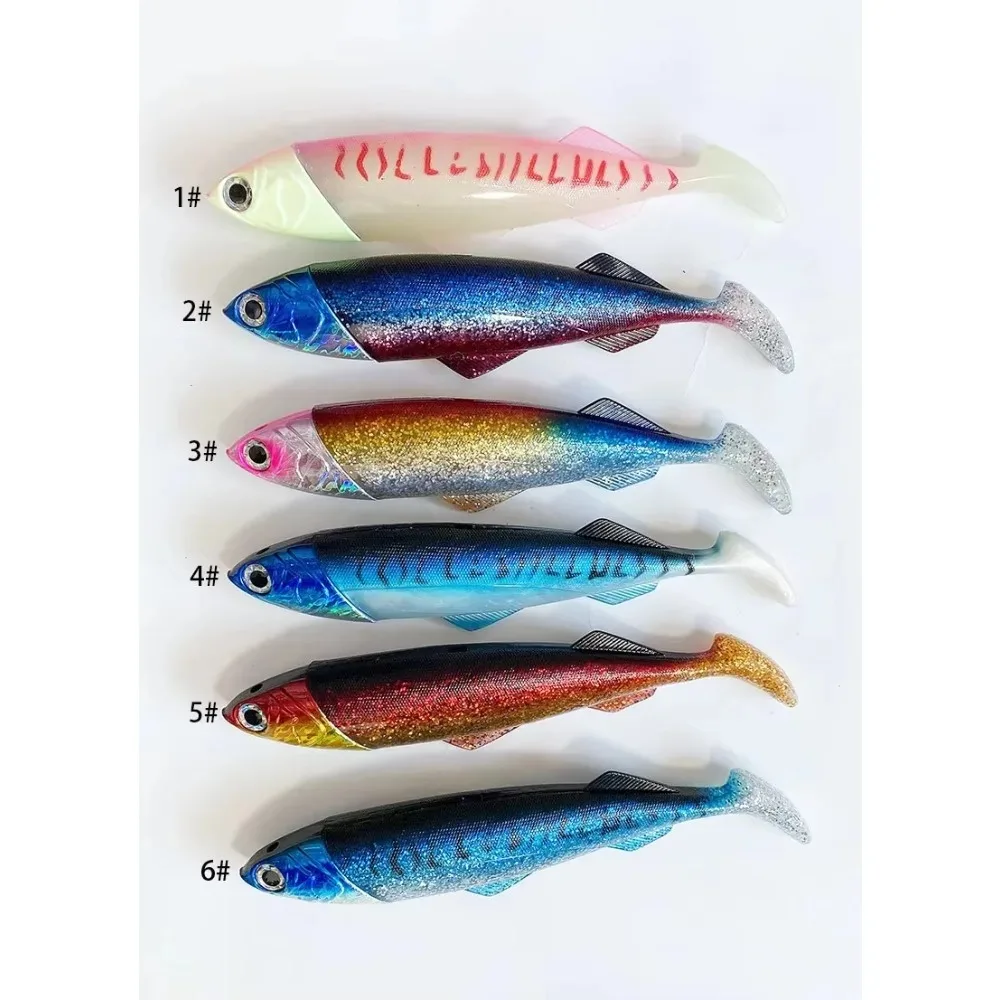 1Set Glow Head Slow-Sink Soft Lure 415g/516g | Extra-Heavy Duty Boat Fishing Lure for Tuna & Shark | Deep Sea Jigging