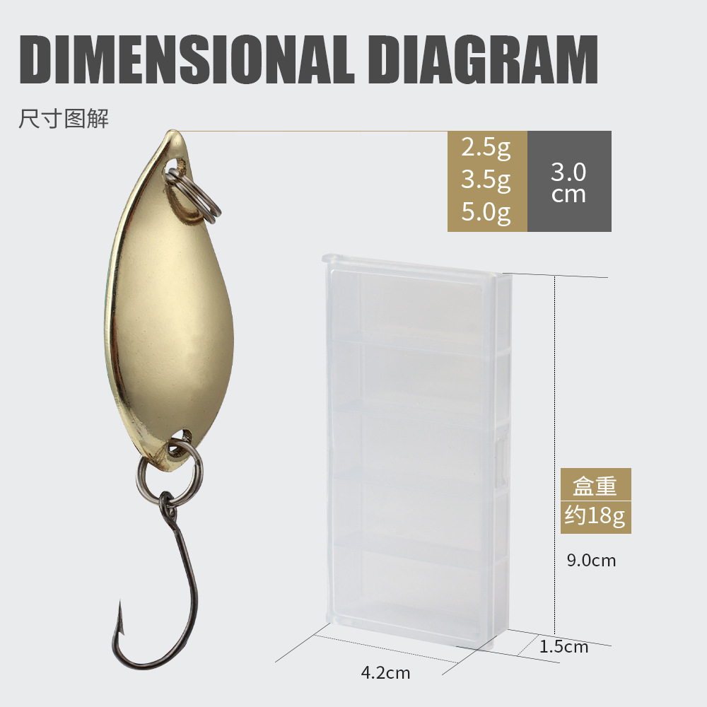 10Pcs Dual CoAlor Metal Spoon Lure 2.5g 3.5g 5g Micro Single Hook Long Cast Artificial Bait Freshwater Lure for Trout Bass
