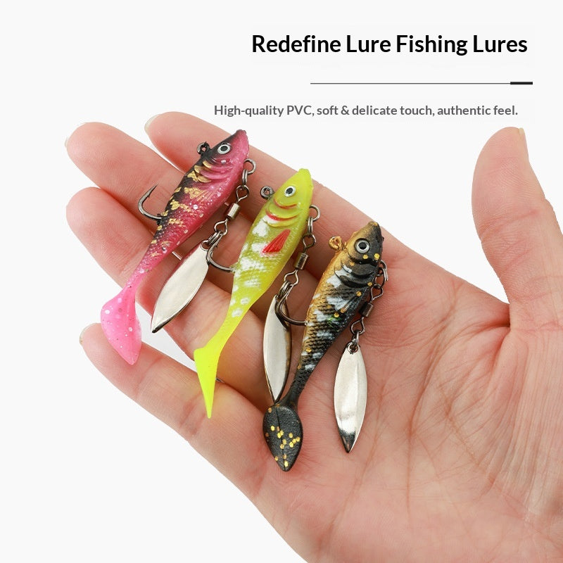 Lead Head Soft Lure Set 5pcs - T-Tail Swimbait for Bass & Pike
