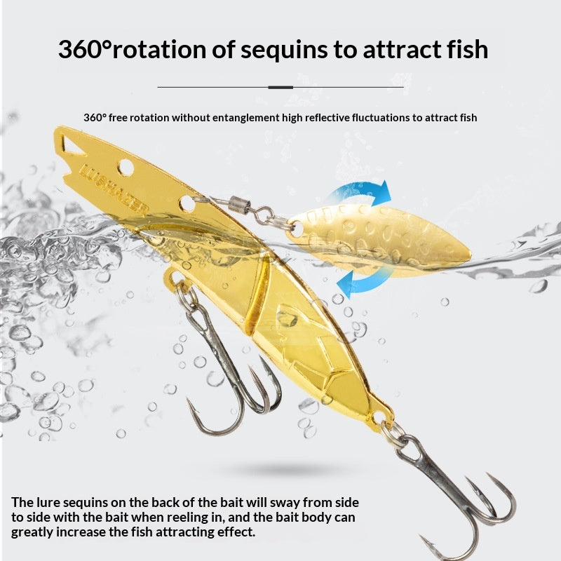 Flying Dog Spinner VIB Lure Metal Rotating Blade Sinking Hard Bait Long Casting Fresh Saltwater Fishing Bait