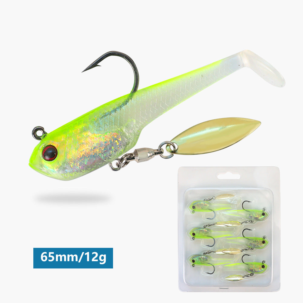 6Pcs Weighted Bionic Fish Soft Lures, Pre-Loaded Swimbait for Saltwater & Freshwater, Topmouth Culter & Bass Fishing