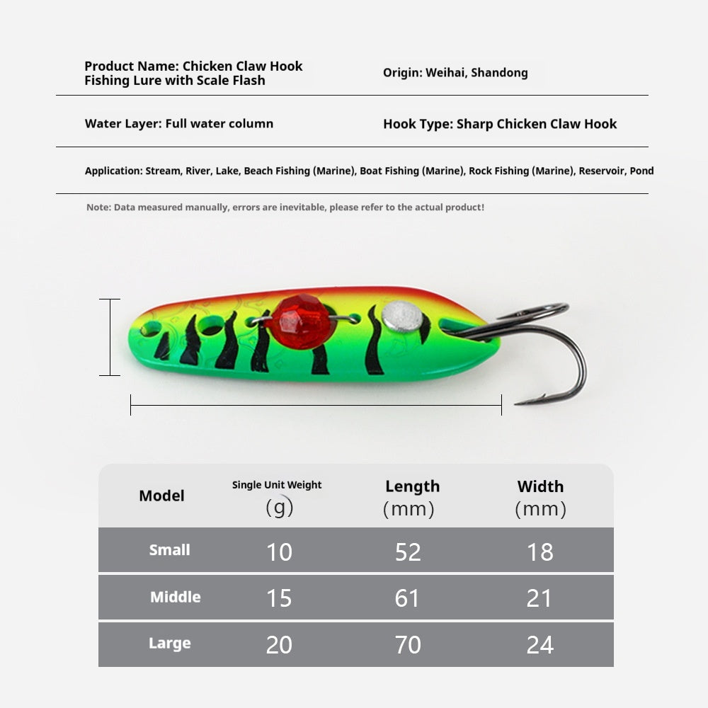 5pcs Metal Spinner Spoon Lure Set - Fishing Lures for Bass, Pike & Asp