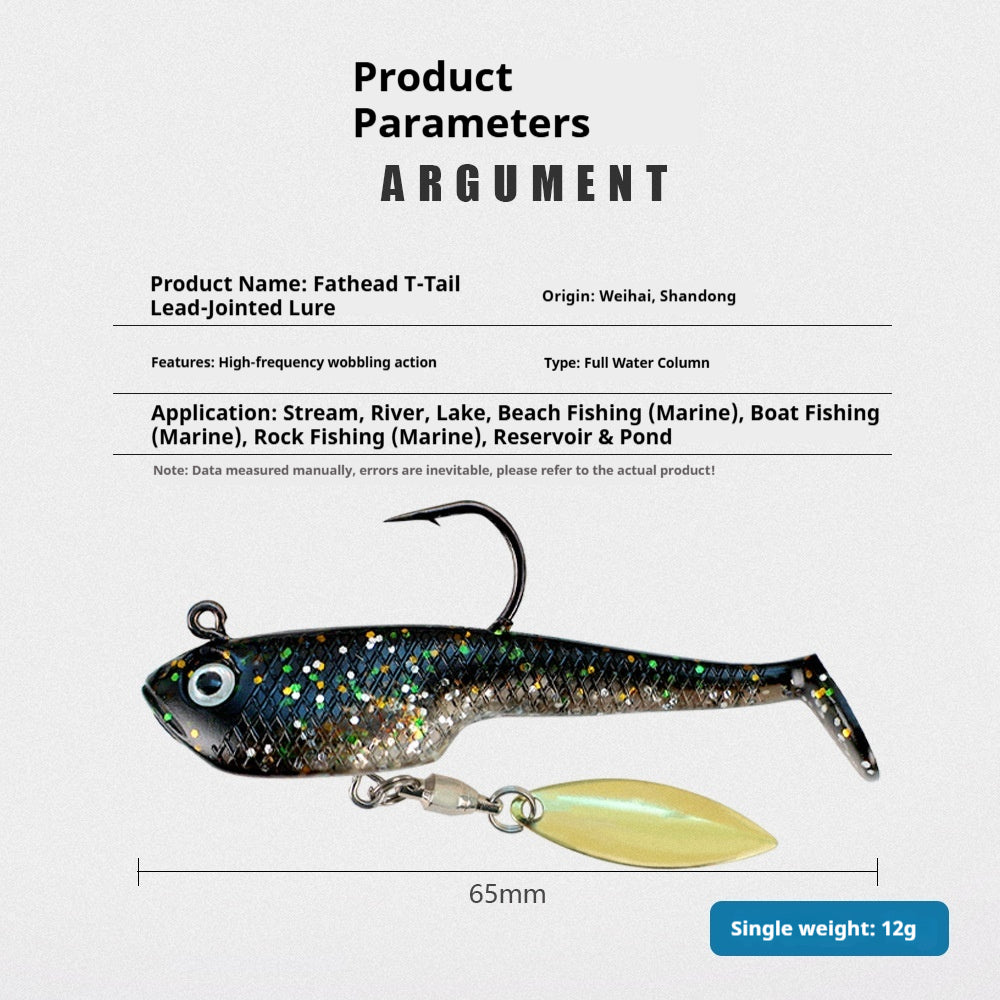 6Pcs Weighted Bionic Fish Soft Lures, Pre-Loaded Swimbait for Saltwater & Freshwater, Topmouth Culter & Bass Fishing
