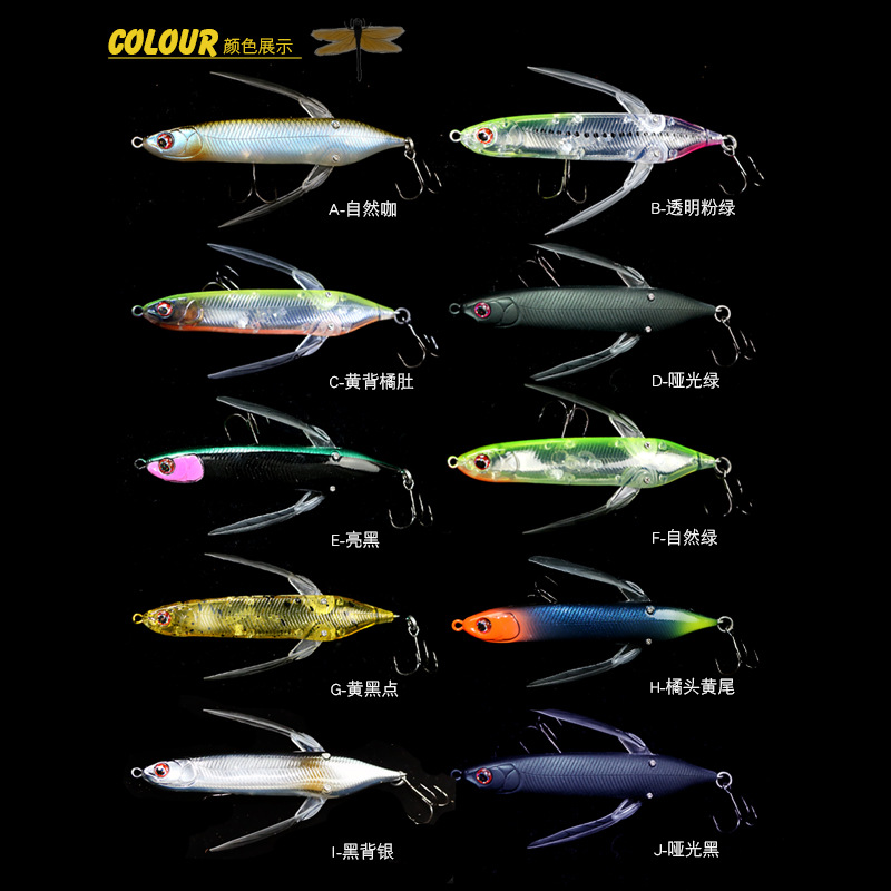 80mm 6.5g Dragonfly Topwater Fishing Lure Insect Imitation Floating Popper Tractor Bait Freshwater Lure for Predatory Fish