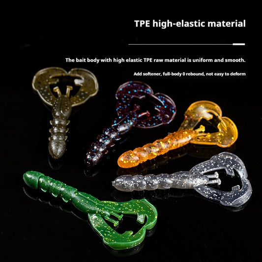 15pcs Shrimp-Shaped Soft Lure Set - Lifelike Finesse Bait for Bass, Perch & Wild Fishing