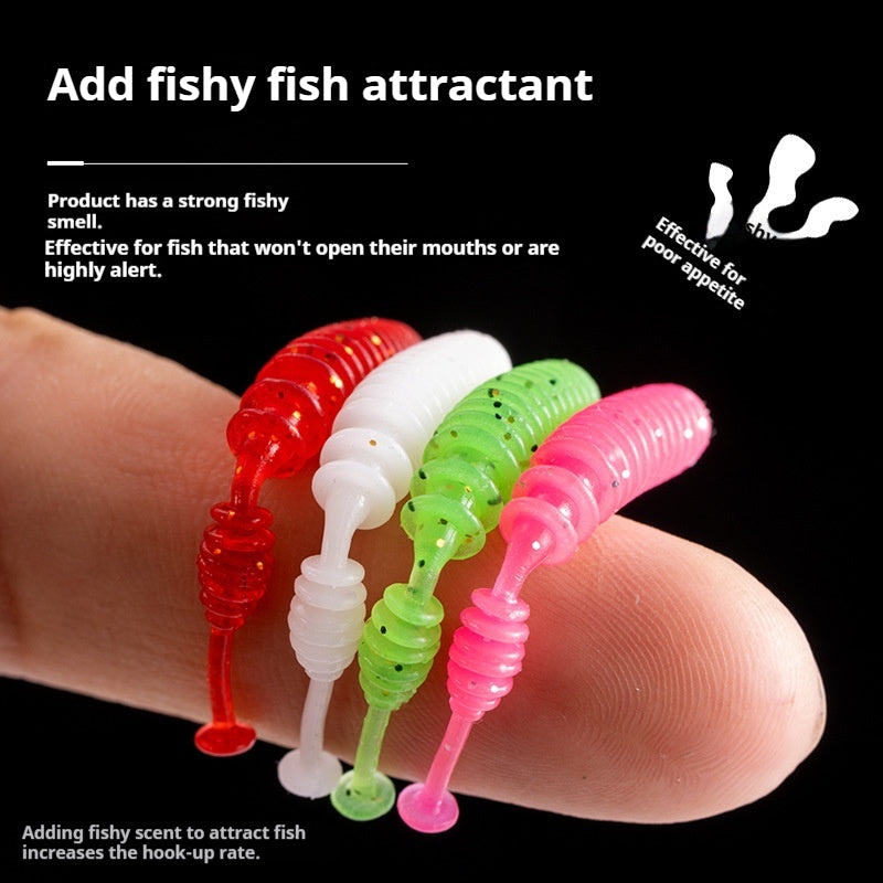 20Pcs Micro Rock Fishing Multi-Segment Needle Tail Soft Lures, Bite-Resistant TPE Soft Baits