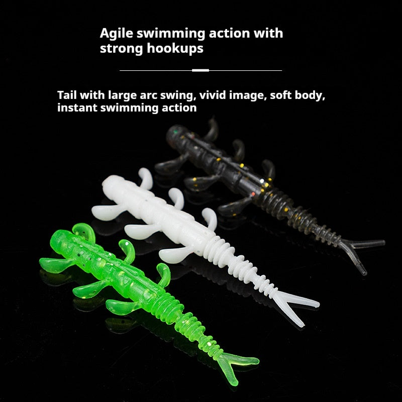 20pcs Micro Scented Fork-Tail Finesse Soft Lure - Lifelike Bait for Bass, Perch & Wild Fishing