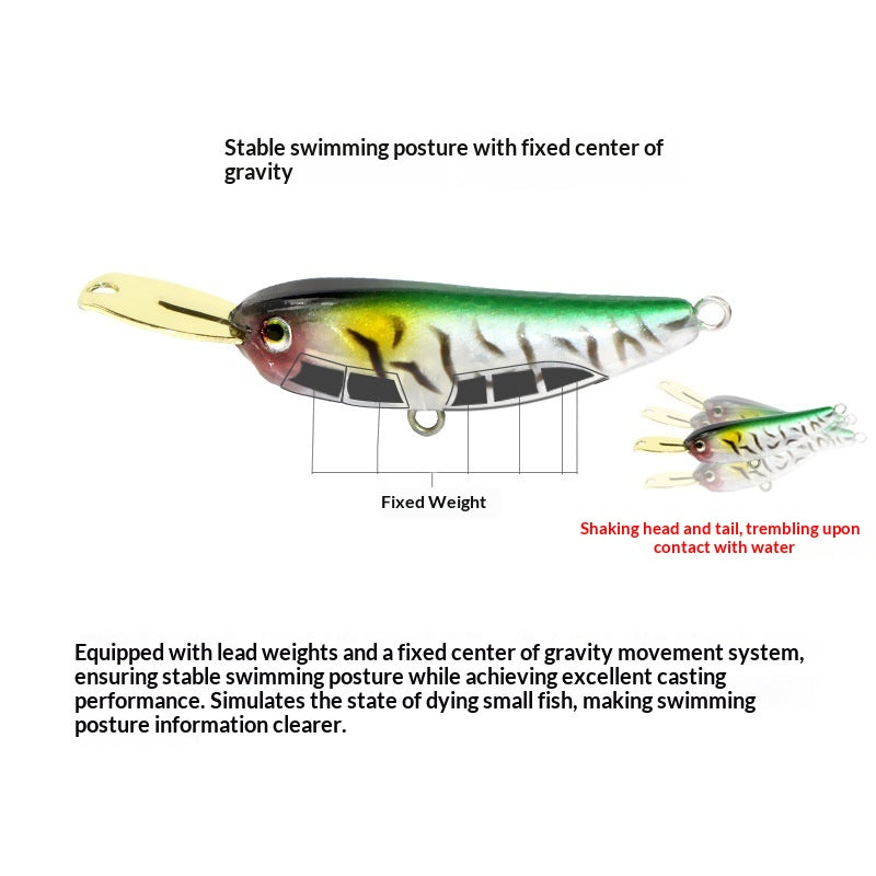 Hot Sale Long Cast Micro Pencil Lure 40mm 5g Mini Vertical Plate Hard Bait Full Water Layer Fishing Lure for Topmouth Culter & Silver Carp