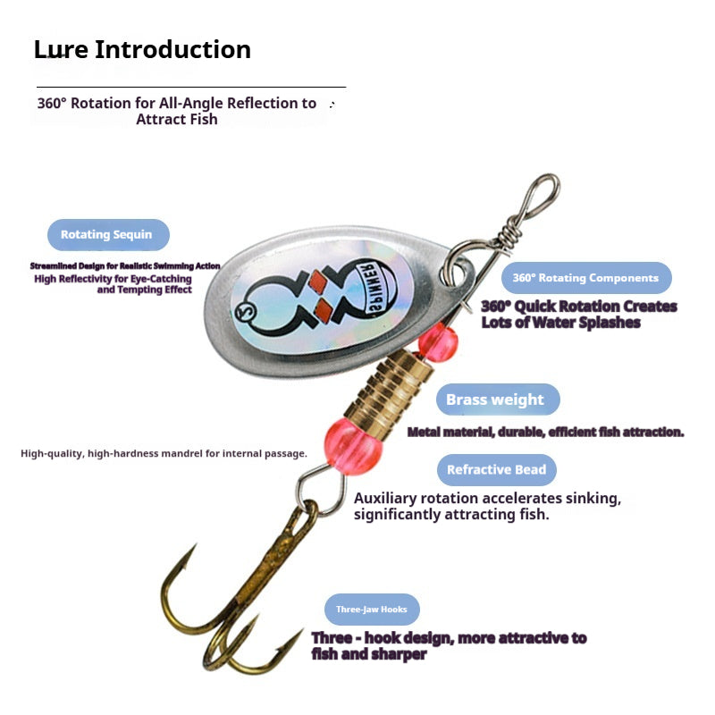 11Pcs Spinner Lure Kit, Rotating Blade Spinnerbait Set with Composite Flash Blades for Freshwater Fishing