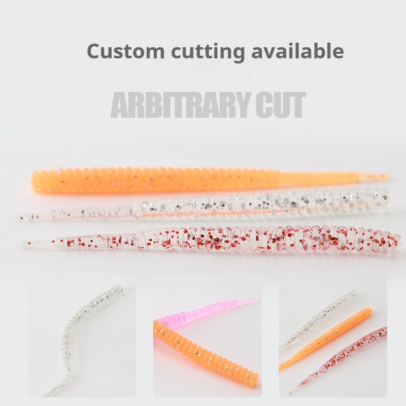 20Pcs Packed Rock Fishing Thread Needle Tail Soft Lures, Worm Bait for Bass & Topmouth Culter