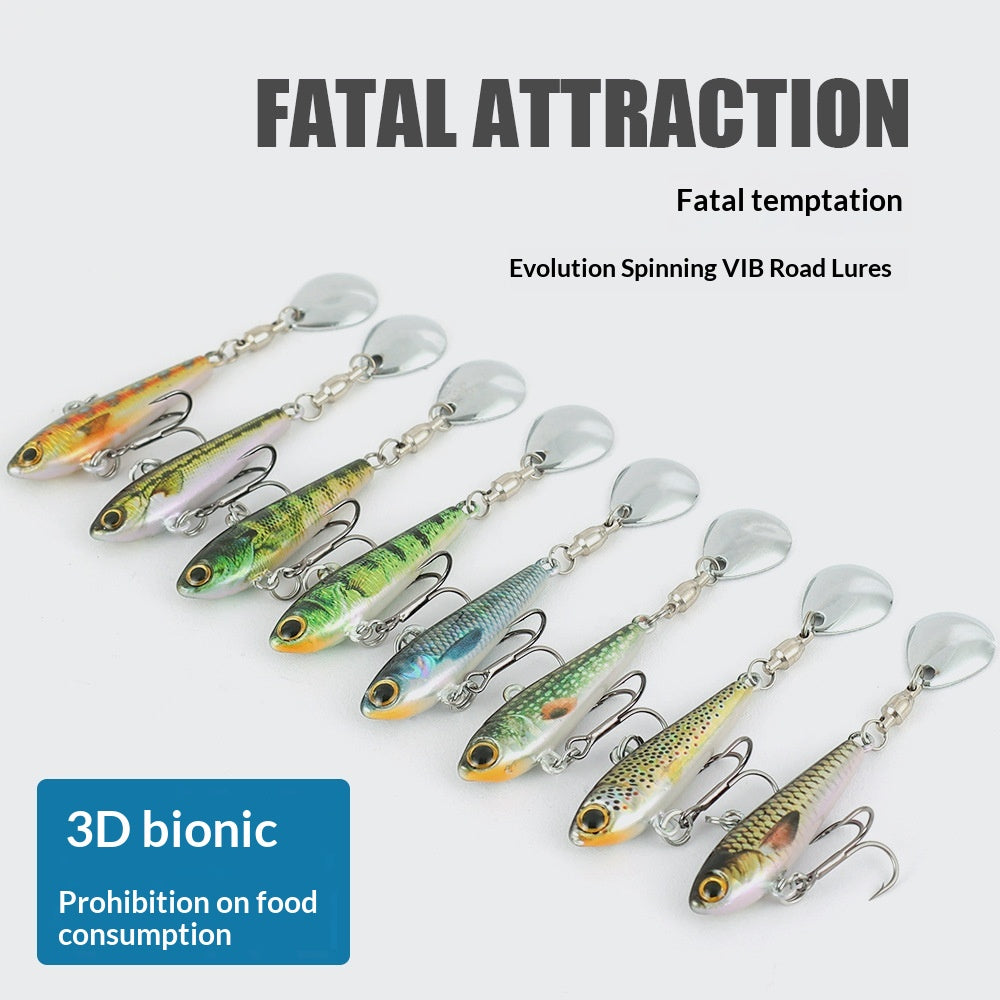 1Pcs Spinner Tail VIB Lure 3D Scale Bionic Metal Vibration Bait Long Casting Saltwater Freshwater Fishing Bait