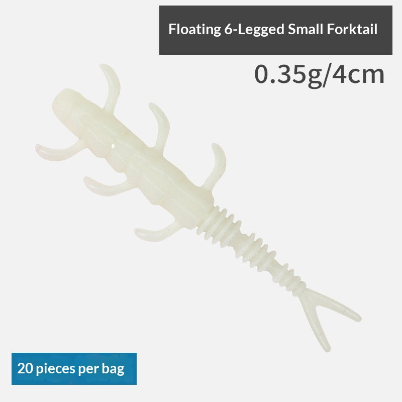 20pcs Micro Scented Fork-Tail Finesse Soft Lure - Lifelike Bait for Bass, Perch & Wild Fishing